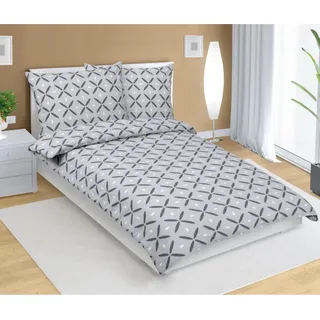 BELLATEX Leinen-Krepp 80/811 grau kariert 140 × 200, 70 × 90 cm - Grau