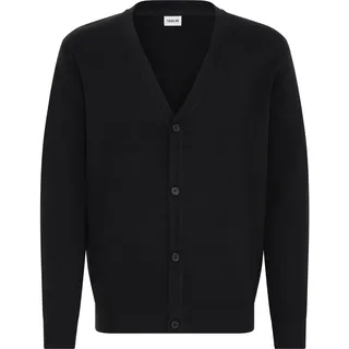 Strickjacke SOLID "Strickjacke SDFinto", Herren, Gr. M, schwarz (true schwarz), Obermaterial: 70% Baumwolle CO recyc.. 30% Polyester Pol. recyc.., Strickjacken Strickjacke