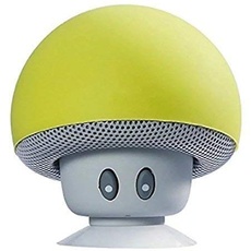 Hipipooo Mini Mushroom Tragbarer drahtloser Bluetooth V2.1-Lautsprecher und Halter mit Saugnapf Kompatibel mit iPad, iPhone, Android-Handy, Tablet PC (gelb)