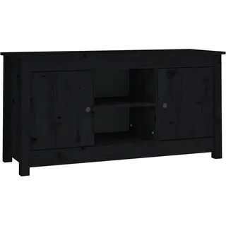 vidaXL TV-Schrank Schwarz 103x36,5x52 cm Massivholz Kiefer - Schwarz
