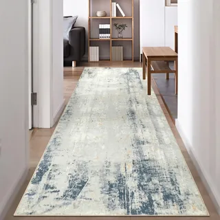 Famibay Flur Teppich Läufer 80x300cm Teppich Läufer Küchen Waschbar Teppichläufer Abstrakt Modern Flurläufer Lang Küchenteppich Läufer für Flur Küche Schlafzimmer Wohnzimmer