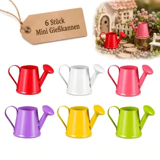 Gadpiparty 6 Stücke GießKanne Klein, Mini GießKanne, Kleine Metall Blumendekor Wasserkanne für Garten Schreibtisch Home Craft Kinder Spielzeug