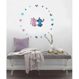KOMAR Stitch and Angel Cutie - Größe 50 x 70 cm", selbstklebend, Wandsticker, Kinderzimmer,