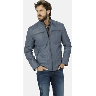 Lederjacke BABISTA "Lederjacke ZANZINO", Herren, Gr. 50, blau, Obermaterial: 100% Lederfaserstoff LEAFIBTEX., Jacken Lederjacke