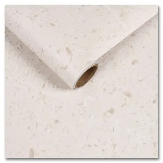 CRE8TIVE Terrazzo Tapete Beige Selbstklebende Tapete Glänzend Marmor Folie Hellgelb Vinyl Klebefolie Möbel Folie Badezimmer Wasserfest Granit Klebefolie Küche Schrankfolie Arbeitsplatte 30 x 200cm