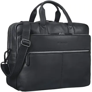 STILORD William Klassische Aktentasche Herren Leder XL Laptoptasche 15,6 Zoll Lehrertasche Echtleder Vintage Businesstasche mit Schultergurt und Tragegriff für Büro Farbe:schwarz