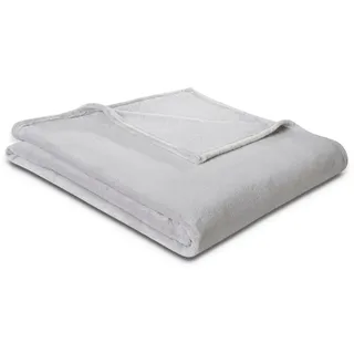 Biederlack King Fleece Kuscheldecke 150 x 200 cm Grau/Silber