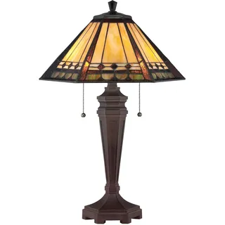 Tiffany Lampe ETERNO Zugschalter 60cm hoch Tischleuchte Nachttischlampe