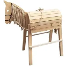 Holzpferd Spielzeug Pferd aus Holz mit Zügel beweglichen Kopf in and out 103 cm