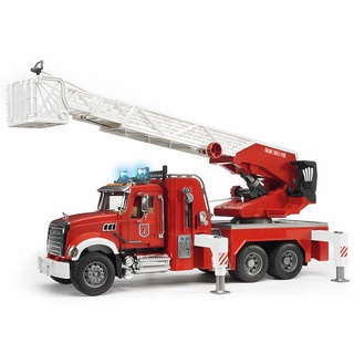 bruder 02821 - Mack Granite Feuerwehrleiterwagen mit Pumpe - 1:16 Einsatzfahrzeug, Feuerwehrauto, Notruf, Löschfahrzeug, Spielzeug