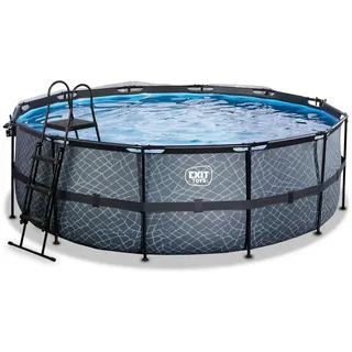 EXIT TOYS Stone Pool Ø 427 x 122 cm inkl. Sandfilteranlage und Abdeckung