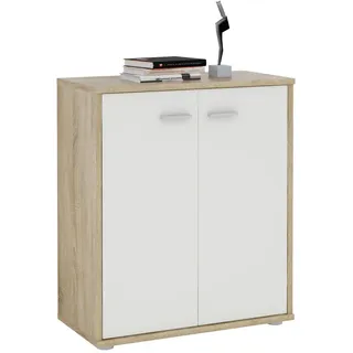 CARO-Möbel Kommode Tommy 60 x 70 x 30 cm Sonoma Eiche / Weiß
