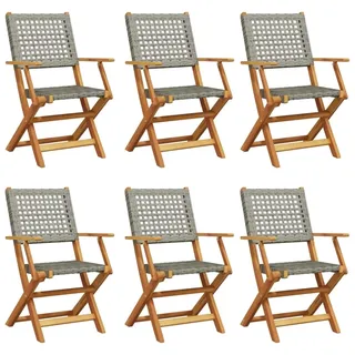 vidaXL Gartenstuhl 50,4 x 57 x 91 cm grau 6 St.