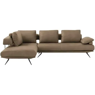 Dieter Knoll Ecksofa , Braun , Leder , Echtleder , Rindleder , Füllung: Polyurethan (Pur) , Ottomane links, L-Form , 305x231 cm , Goldenes M , Typenauswahl, Fußauswahl, Lederauswahl, Stoffauswahl, seitenverkehrt erhältlich, Hocker erhältlich, Rücken echt , Wohnzimmer, Sofas & Couches, Wohnlandschaften, Ecksofas
