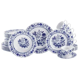 CreaTable Flora Kombiservice 30-tlg. blau/weiß floral