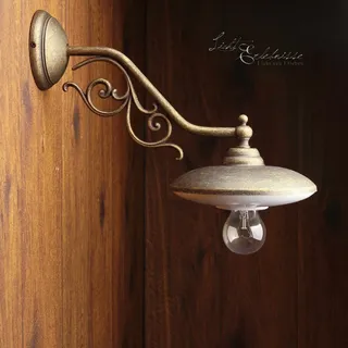 Wandleuchte Wandlampe Messing E27 in Bronze hell Landhaus Rustikal innen