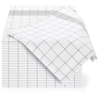 Blumtal 10er Set Premium Geschirrtücher - Hochwertige Geschirrtücher, 100% Baumwolle, grau kariert, 50x70cm