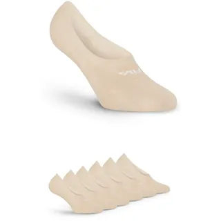 Füßlinge FILA "UNISEX GHOST SOCKS", Damen, Gr. 35-38, beige (sand), Baumwollmischung, normal, Socken Füßlinge, mit Logo-Schriftzug, Silikonstreifen an der Ferse für besseren Halt