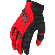 O'NEAL | Fahrrad- & Motocross-Handschuhe | MX MTB FR Downhill | Passform, Luftdurchlässiges Material | Element Glove RACEWEAR V.24 | Erwachsene | Schwarz Rot | Größe XL