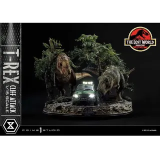 Prime 1 Studio T-Rex Cliff Attack Figur 53 cm - Braun/Grün