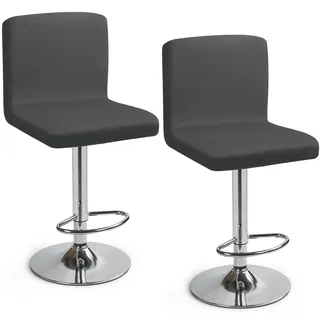 Eozakavod Barhocker-Schonbezüge, 2er Set Stylische Stuhlhussen Stretch-Stuhlbezug Einfache Reinigung Barhockerbezüge Universal Esszimmerstuhlbezüge für Bar & Esszimmer (Dunkelgrau, 2er Set)