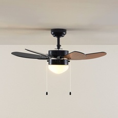 Bild von Deckenventilator mit Licht Minja schwarz leise 78 cm