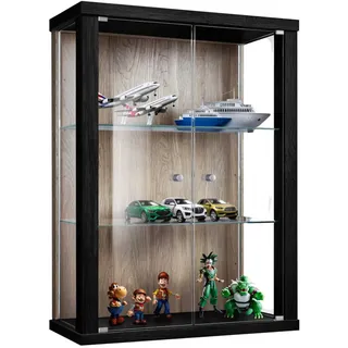 K-Möbel Hängevitrine 25 x 60 x 80 cm Schwarz