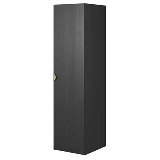 Selsey Moonir - Kleiderschrank 1-türig mit Regalen, 50 cm, schwarz - Schwarz