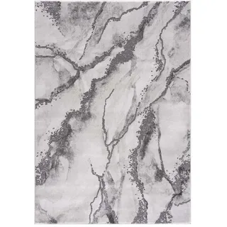 Carpet City Teppich »Chic« rechteckig 11 mm Höhe Kurzflor, Abstrakt, Marmor, Modern, Weicher Flor, grau