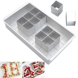 TIMESETL Aluminium Backformen Kuchenform verstellbar Antihaft für Groß Buchstaben Alphabet Zahlen DIY Backen Formen Set, Zahlen- und Buchstabenkuchenform Ausstechformen Hochzeit Geburtstag Taufe