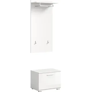 INOSIGN Garderoben-Set »Valge, Breite 55cm, 2-tlg. Set, best. aus: Sitzbank & Garderobenpaneel« 2 Stk. tlg., weiß