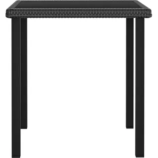 vidaXL Garten-Esstisch Schwarz 70x70x73 cm Poly Rattan - Schwarz