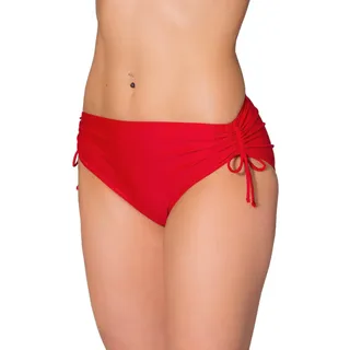 Bikini-Hose AQUARTI "Bikinihose Aquarti Damen Bikinihose mit Raffung und Schnüren", Damen, Gr. 46, N-Gr, rot, Obermaterial: 80% Polyamid PA. 20% Elasthan EL., Badehosen Bikini-Hose