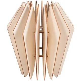 Rayher Bastelset Holz Lamellenlampe Kopenhagen, skandinavisches Design, aus Naturholz, FSC Mix Credit, 22x22x23,5cm, 20tlg, Box 1Set, Lampenschirm für Stehlampe oder Hängelampe, 62900505