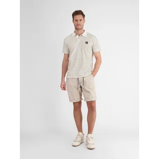 Poloshirt LERROS "Herren Poloshirt, gestreift", Herren, Gr. S, weiß (broken weiß), 100% Baumwolle, ohne Ausschnitt, Shirts Poloshirt