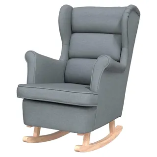 Schaukelsessel Hellgrau 74x90x102 cm Stoff - Hellgrau