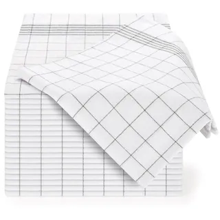 Blumtal 10er Set Premium Geschirrtücher - Hochwertige Geschirrtücher, 100% Baumwolle, grau kariert, 50x70cm