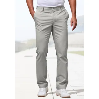 Stoffhose H.I.S "aus leicht elastischer Baumwollmix-Qualität", Herren, Gr. 32, Länge 30, grau (hellgrau), Web, Obermaterial: 53% Baumwolle, 30% Polyester, 15% Viskose, 2% Elasthan, unifarben, regular fit lang, Hosen Stoffhose, bequeme Hose aus leicht elastischer Struktur-Qualität, Topseller