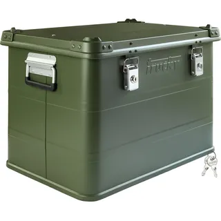 Aluminium Box mit Deckel Grün Alu Kiste Box Alukiste 75 Liter Transportbox Metallbox Alu Aufbewahrungsbox Boxen Abschliessbar Metallkiste Trucky - Grün