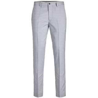 JACK & JONES Men's JPRFRANCO Check Suit SN Anzug, Light Grey Melange/Checks:SUPER Slim FIT, 56