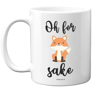 Stuff4 Oh for Fox Sake-Tasse, 325 ml, Keramik, spülmaschinenfest, Premium-Tassen, Fuchs-Geschenke, lustige Geschenke für Freunde, niedliche Tasse, Fuchs-Geschenke für Frauen und Männer