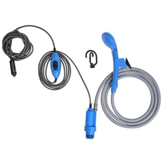 PRO PLUS Mobile Campingdusche 12V Tragbare Dusche 2 m Grau/Blau
