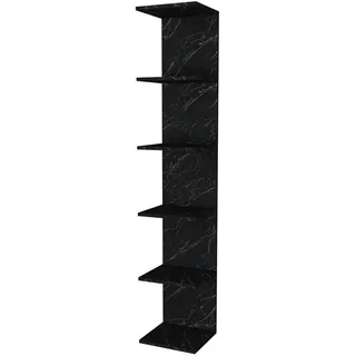 [en.casa] Wandregal Surahammar 34,5 x 31,5 x 180 cm Schwarz
