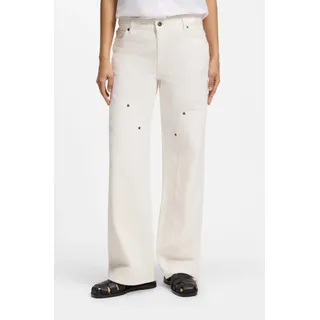 Weite Jeans HUGO BLUE "Gamala", Damen, Gr. 28, Länge 30, natural 102, Denim/Jeans, Obermaterial: 100% Baumwolle, unifarben, lang, Jeans Weite Jeans, Mid Rise, Baggy