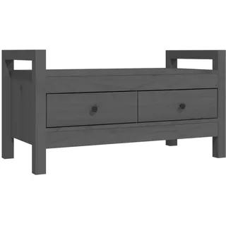 Flurbank Grau 80x40x43 cm Massivholz Kiefer - Grau