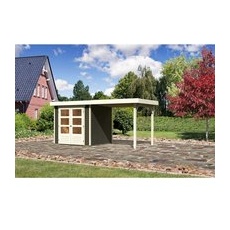 Karibu Holz-Gartenhaus Raala Terragrau Pultdach Lackiert 209 cm x 213 cm