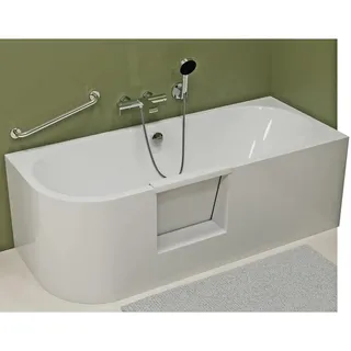 PORTAS Rechts Badewanne mit Tür, 170x75x60cm, Weiß - Weiß