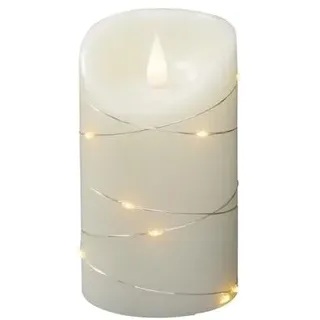 Konstsmide LED Echtwachskerze 14 cm cremeweiß