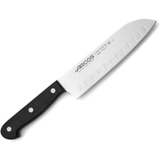 Arcos 286004 Serie Universal - Santoku Messer Messer Asiatischer ArtAsian Knife - Klinge mit Granton Rand Nitrum Edelstahl 170 mm - HandGriff Polyoxymethylen (POM) Farbe Schwarz , 30.4 x 9.6 x 2.6 cm