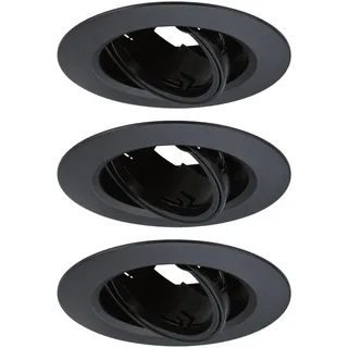 Paulmann Einbauleuchte 3er Set rund 90mm Schwarz